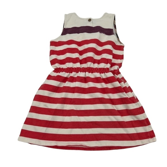 Burberry Children Red White Sleeveless Side Pockets Striped Mini Dress Size 6 - Picture 3 of 9